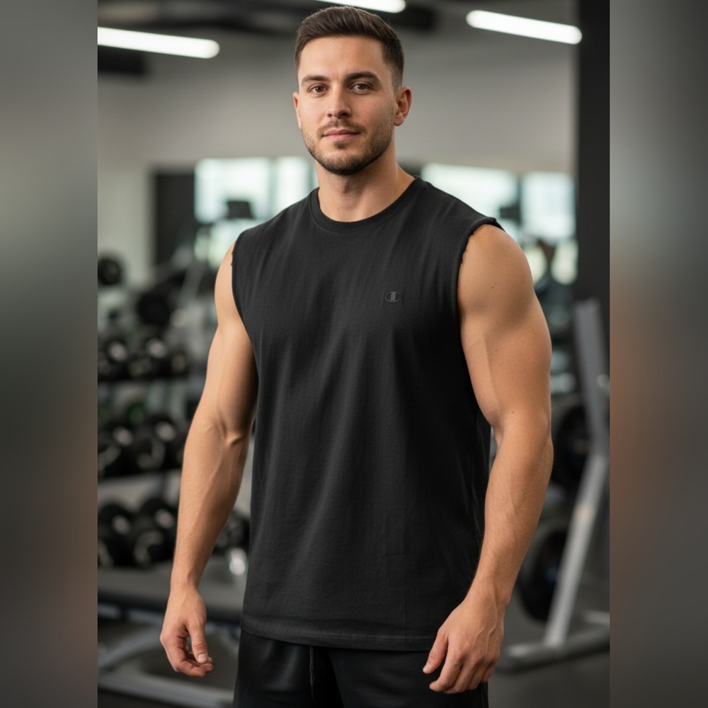 Champion Men's Black Sleeveless Tank Top